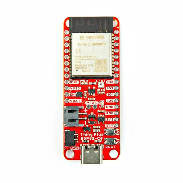 Alt view image 2 of 6 - Thing Plus - ESP32-C6, ESP32-C6 WROOM-1-N16 Module with Wireless Capabilities and a Single core Microprocessor, USB-C and SD, Dimensions: 2.55" x 0.9"