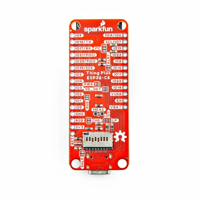 Alt view image 3 of 6 - Thing Plus - ESP32-C6, ESP32-C6 WROOM-1-N16 Module with Wireless Capabilities and a Single core Microprocessor, USB-C and SD, Dimensions: 2.55" x 0.9"