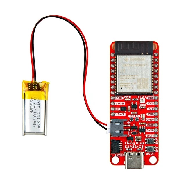 Alt view image 6 of 6 - Thing Plus - ESP32-C6, ESP32-C6 WROOM-1-N16 Module with Wireless Capabilities and a Single core Microprocessor, USB-C and SD, Dimensions: 2.55" x 0.9"
