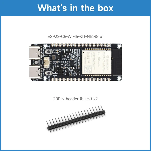 Alt view image 2 of 7 - ESP32-C5-Dual-Band Wi-Fi 6 IoT Gateway Dev Board with RISC-V Processor, BLE 5, 240MHz CPU, 384KB Static Ram, 16MB Flash, 8MB PS-RAM and Multi-Protocol Support for Smart Homes,Without Header