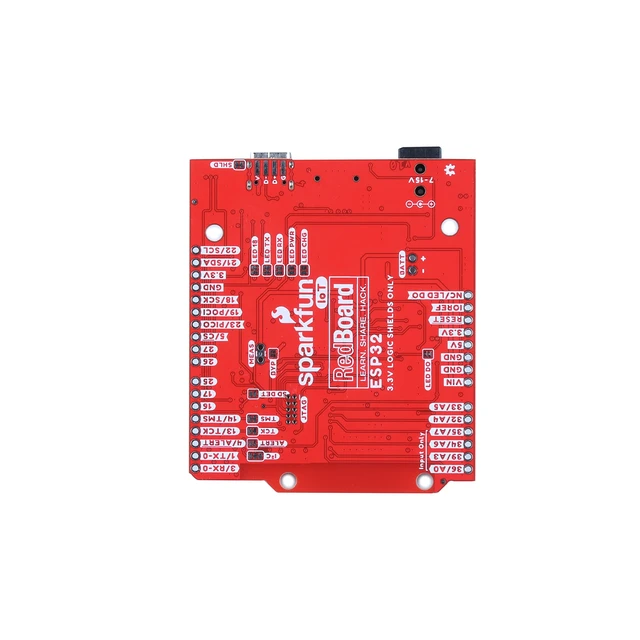 Alt view image 3 of 5 - IoT RedBoard - ESP32 Development Board -ESP32 WROOM MCU Module USB-C Connector Qwiic Connector MicroSD Card -ESP32 Dimensions: 2.3in x 2.7in x 1.08in