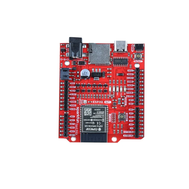 Alt view image 2 of 5 - IoT RedBoard - ESP32 Development Board -ESP32 WROOM MCU Module USB-C Connector Qwiic Connector MicroSD Card -ESP32 Dimensions: 2.3in x 2.7in x 1.08in