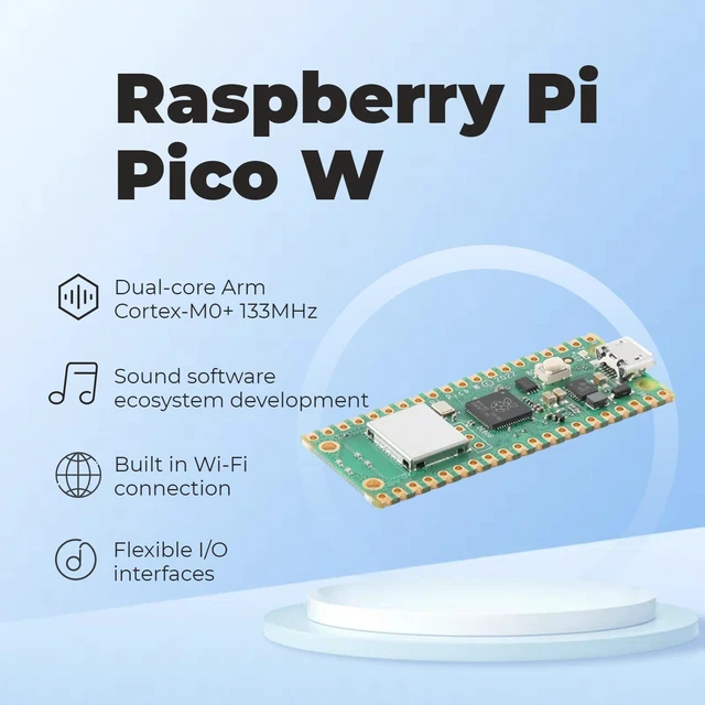 Alt view image 2 of 7 - Pi Pico W Dual-core Arm Cortex-M0+ 133MHz RPI Pico W Built-in WiFi,Supports 2.4/5 GHZ Wi-Fi 2MB BLE