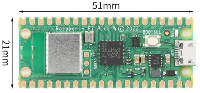 Alt view image 4 of 7 - Pi Pico W Dual-core Arm Cortex-M0+ 133MHz RPI Pico W Built-in WiFi,Supports 2.4/5 GHZ Wi-Fi 2MB BLE
