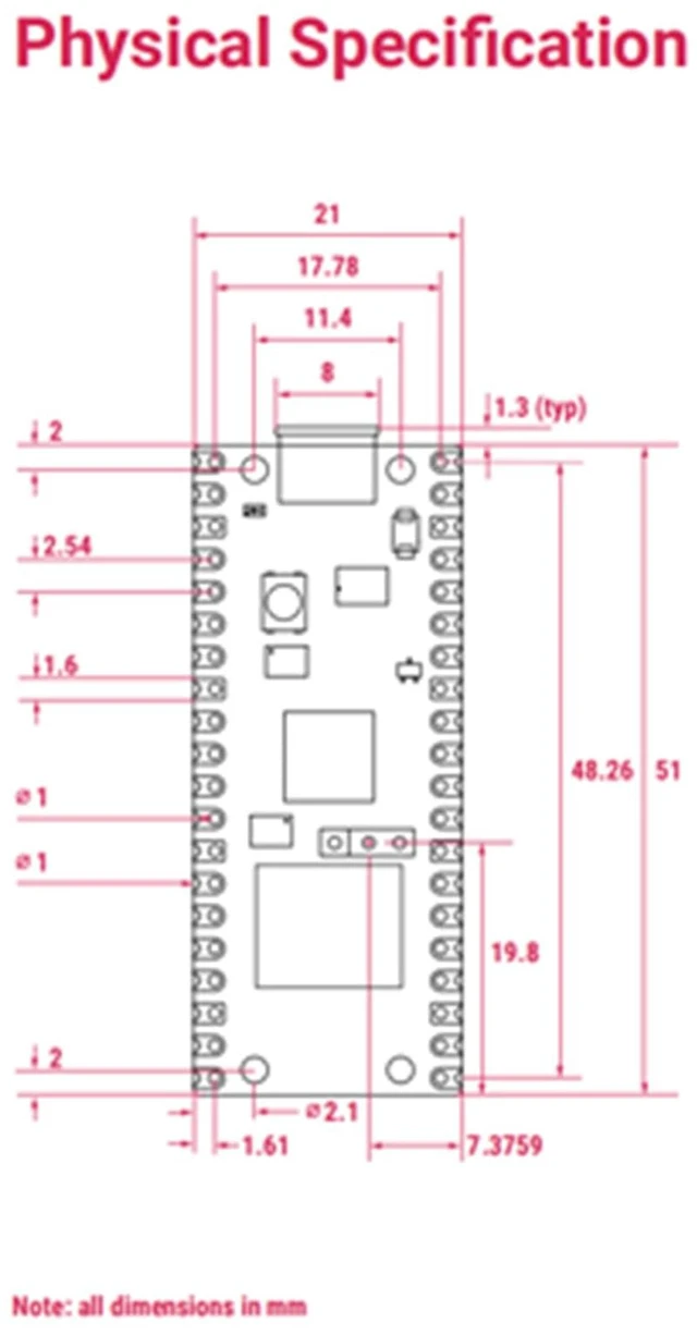 Alt view image 5 of 7 - Pi Pico W Dual-core Arm Cortex-M0+ 133MHz RPI Pico W Built-in WiFi,Supports 2.4/5 GHZ Wi-Fi 2MB BLE