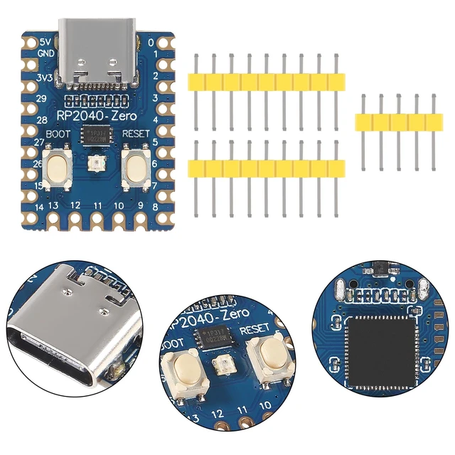 Alt view image 4 of 7 - 2PCS RP2040-Zero RP2040 Microcontroller PICO Development Board Dual-core 264KB Cortex M0+ Processor 2MB Flash Micro Controller