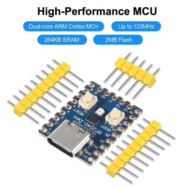 Alt view image 5 of 7 - 2PCS RP2040-Zero RP2040 Microcontroller PICO Development Board Dual-core 264KB Cortex M0+ Processor 2MB Flash Micro Controller