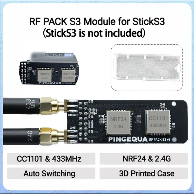 Alt view image 4 of 5 - RF Pack S3 Dual-Band Module for M5Stack StickS3