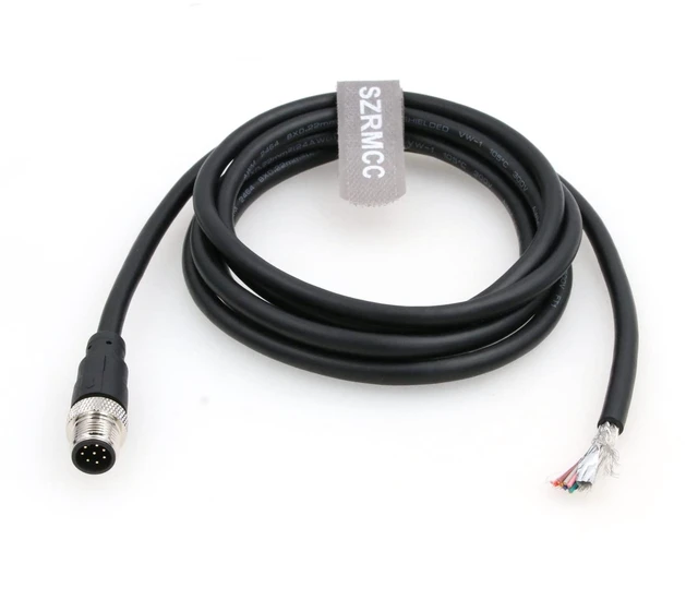 Main image of M12 A Code 8 pin Male to Flying Leads Industrial Sensor Signal Cable for IO Link Fieldbus Module Device Network (10m)
