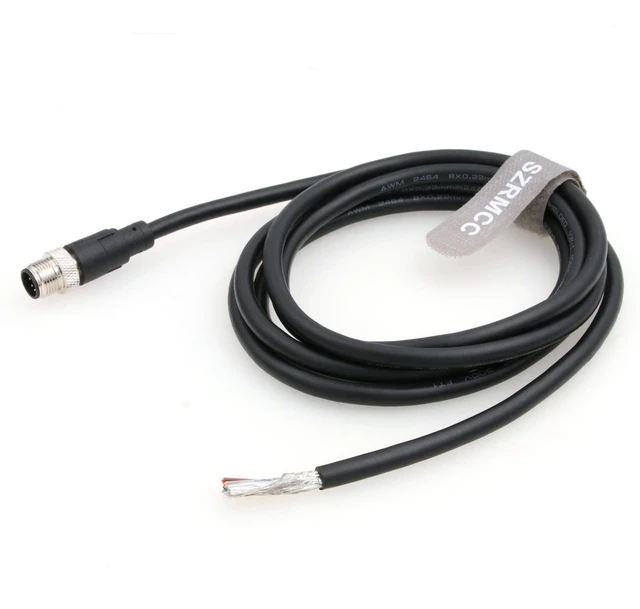 Alt view image 2 of 5 - M12 A Code 8 pin Male to Flying Leads Industrial Sensor Signal Cable for IO Link Fieldbus Module Device Network (10m)