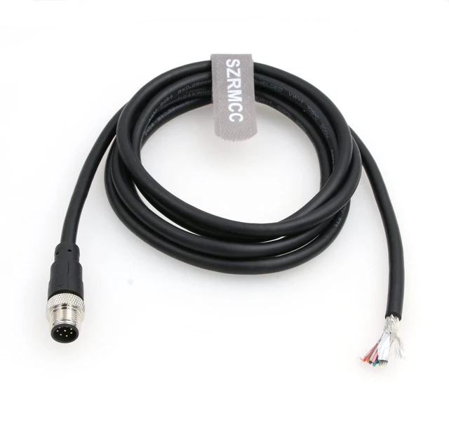 Alt view image 5 of 5 - M12 A Code 8 pin Male to Flying Leads Industrial Sensor Signal Cable for IO Link Fieldbus Module Device Network (10m)