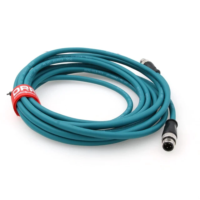 Alt view image 3 of 4 - M12 4Pin D-Code Male to D-Code Male Extension Ethernet Shielded Cat5 Cable (10M, Blue)