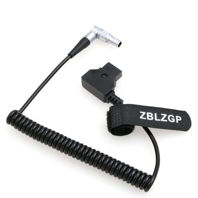 Alt view image 4 of 7 - D-tap to Rotatable Right Angle 4 Pin Male Coiled Power Cable for Zacuto Kameleon EVF