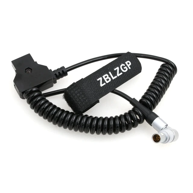 Alt view image 5 of 7 - D-tap to Rotatable Right Angle 4 Pin Male Coiled Power Cable for Zacuto Kameleon EVF