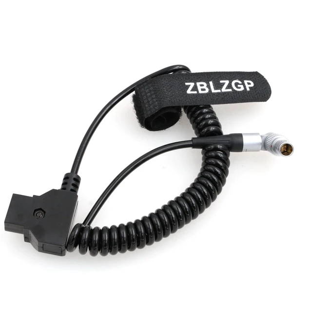 Alt view image 7 of 7 - D-tap to Rotatable Right Angle 4 Pin Male Coiled Power Cable for Zacuto Kameleon EVF