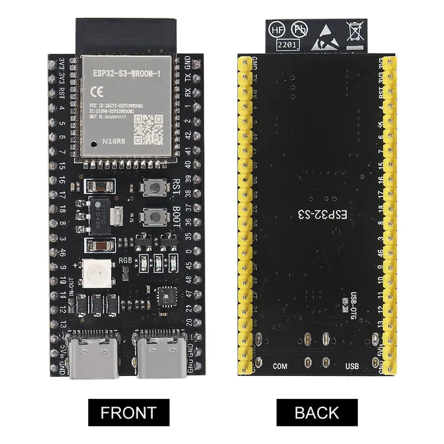 Alt view image 7 of 7 - 2Sets ESP32 S3 Development Board 2.4G WiFi BT Module Internet of Things ESP32-S3-WROOM-1 N16R8 MCU 44Pin 8M PSRAM with Expansion Adapter