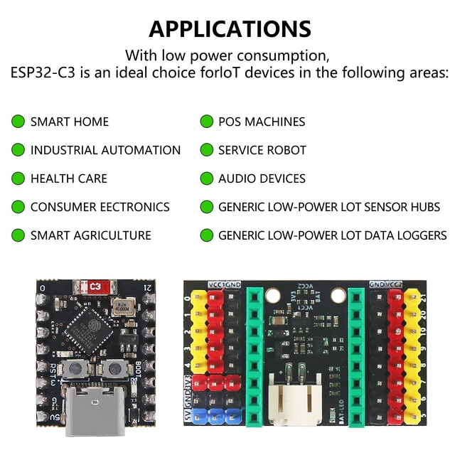 Alt view image 4 of 6 - 3 Sets ESP32-C3 MINI Development Board ESP32 Supermini Development Board RP2040 Development Board WiFi Bluetooth wtih C3 Expansion Board