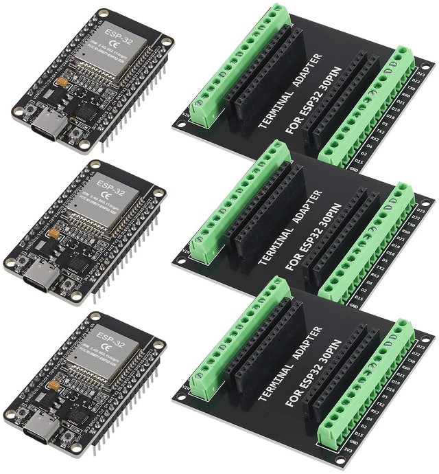 Main image of 3Set ESP32 CP2102 Type C 30pin Development Board GPIO Breakout Board Type-C USB Dual Interface ESP32 Shield 30P WiFi+Bluetooth Dual Core ESP-32 Expansion Board
