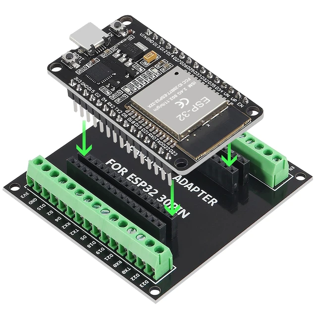 Alt view image 2 of 6 - 3Set ESP32 CP2102 Type C 30pin Development Board GPIO Breakout Board Type-C USB Dual Interface ESP32 Shield 30P WiFi+Bluetooth Dual Core ESP-32 Expansion Board