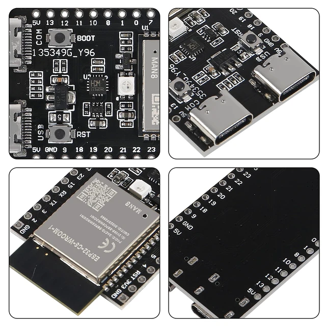 Alt view image 3 of 6 - 2Pcs ESP32-C6-1 ESP32-C6 ESP32-C6-1-N8 Development Board ESP32-C6-DevKitM-1 Dual Core Type-C Board MCU Module Integrates Complete Wi-Fi and BLE for Internet of Things