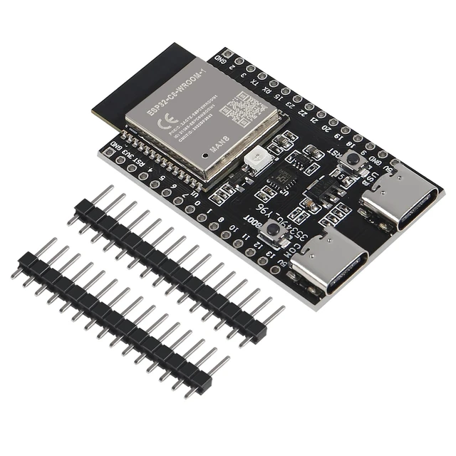 Alt view image 6 of 6 - 2Pcs ESP32-C6-1 ESP32-C6 ESP32-C6-1-N8 Development Board ESP32-C6-DevKitM-1 Dual Core Type-C Board MCU Module Integrates Complete Wi-Fi and BLE for Internet of Things