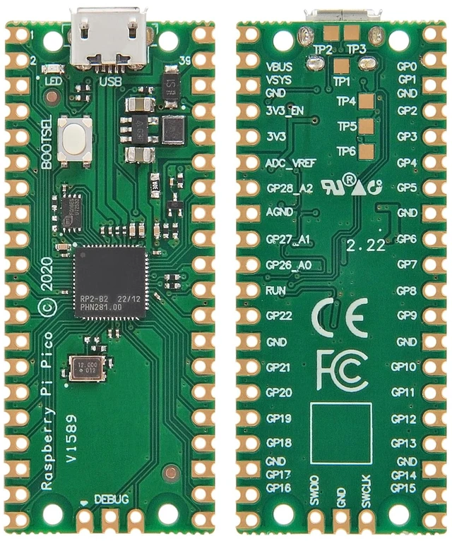 Alt view image 2 of 7 - 5Pcs RP2040 Dual-Core Cortex M0+ Processor for Raspberry Pi Pico Development Board 2MB Flash Supports C/C++/Python SPI/I2C/UART Interfaces