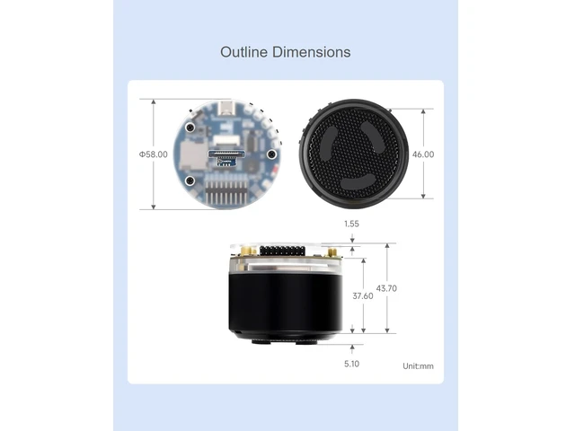 Alt view image 5 of 7 - ESP32-S3 AI Smart Speaker Development Board,Supports Noise Reduction and Echo Cancellation, Surround RGB Lighting,Supports External LCD Displays & Cameras