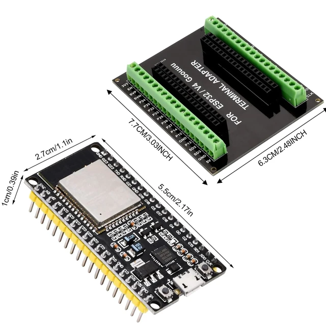 Alt view image 6 of 6 - 3PCS Esp32 Dev Board with 38Pin GPIO & Breakout Board Shield | Esp32 Development Board, 2.4GHz Dual-Mode WiFi + BT 4.2 Dual-Core Microcontroller, Support STA/AP/STA+AP