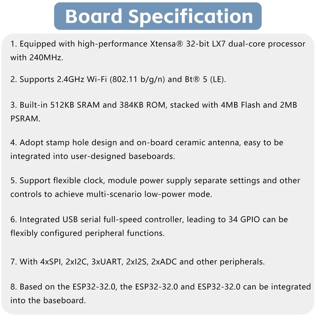 Alt view image 2 of 6 - 3Pcs ESP32-S3 Mini Development Board,ESP32 Supermini Board with WiFi/BT 5.0 ESP32-S3FH4R2,Dual-Core CPU, 240MHz, 512KB SRAM, 4MB Flash 2MB PSRAM for IoT Arduin0 Wearables & Smart Home (Blue-Board)