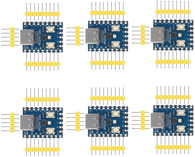 Main image of 6pcs RP2040-Zero Board,RP2040 Microcontroller Based PICO Development Boards | Dual-Core Arm Cortex M0+ 133MHz, 2MB Flash, 264KB SRAM, Type-C, Support C/C++ & MicroPython, for IoT DIY Embedded Projects