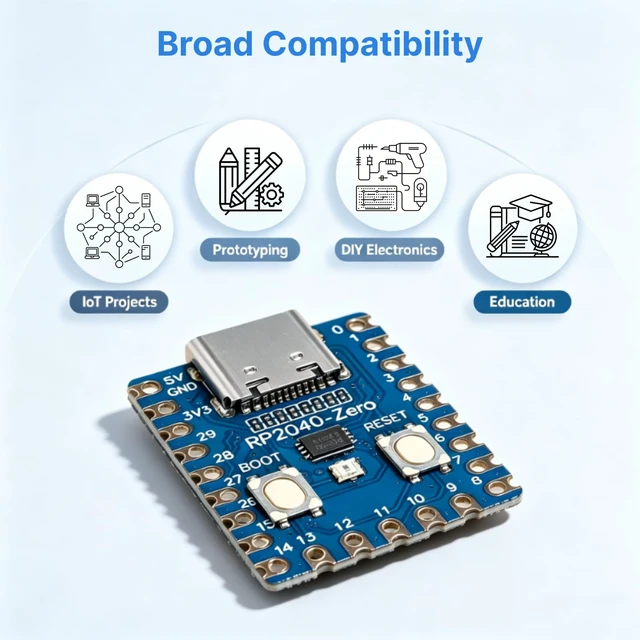Alt view image 7 of 7 - 6pcs RP2040-Zero Board,RP2040 Microcontroller Based PICO Development Boards | Dual-Core Arm Cortex M0+ 133MHz, 2MB Flash, 264KB SRAM, Type-C, Support C/C++ & MicroPython, for IoT DIY Embedded Projects