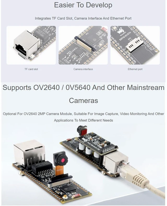 Alt view image 5 of 7 - ESP32-S3 PoE ETH Development Board Based on ESP32-S3R8,Ethernet Module | 10/100Mbps RJ45 Ethernet Port,Dual Core Processor,Support Wi-Fi & Bluetooth