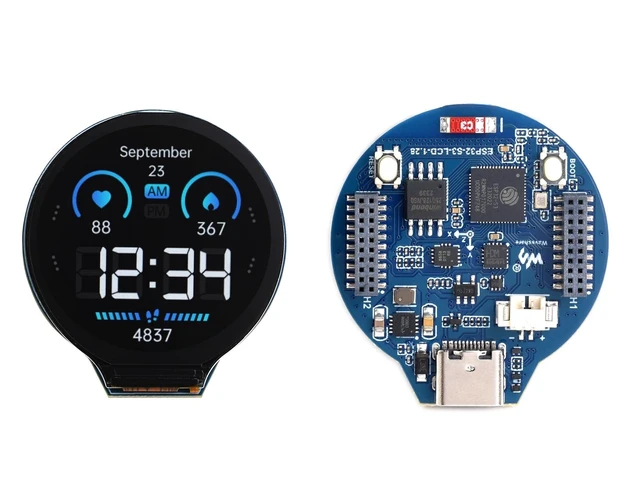 Alt view image 2 of 7 - ESP32-S3 Development Board Onboard 1.28inch Round LCD Display,240×240 | 32-bit LX7 Dual-core Processor,Support 2.4 GHz Wi-Fi and Bluetooth 5(LE) ,Embedded GC9A01 Driver Chip