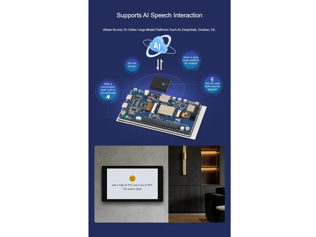 Alt view image 5 of 7 - ESP32-P4-WIFI6 4.3inch LCD Development Board with 5MP OV5647 Camera | 480×800 Resolution 5-Point Capacitive Touch Display,Based on ESP32-P4 and ESP32-C6,Supports AI Speech Interaction