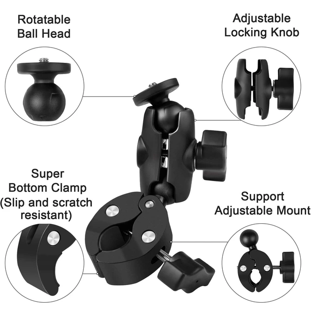 Alt view image 4 of 7 - Taisioner Super Camera Clamp Mount Double Socket Arm | 1/4"-20 Ball Head Adapter for GoPro AKASO DJI Action Insta360 or DSLR Digital Camera Monitor/LED Lights/