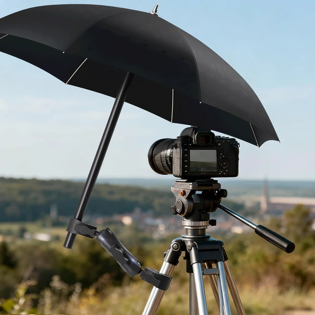Alt view image 4 of 7 - Double Super Clamp Mount Umbrella Camera Pole Clamp Holder Aolly Arm,Heavy Duty Camera Pole Clamp,360° Adjustable Ball Head for Umbrella,Chair,Wheelchair,Stroller,Photo Studio Light Stand,Reflector