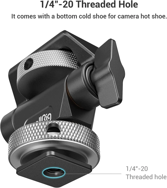 Alt view image 6 of 7 - SmallRig Field Monitor Mount Holder with Cold Shoe Mount | for 5" and 7" Monitor, Swivel and Tilt Adjustable