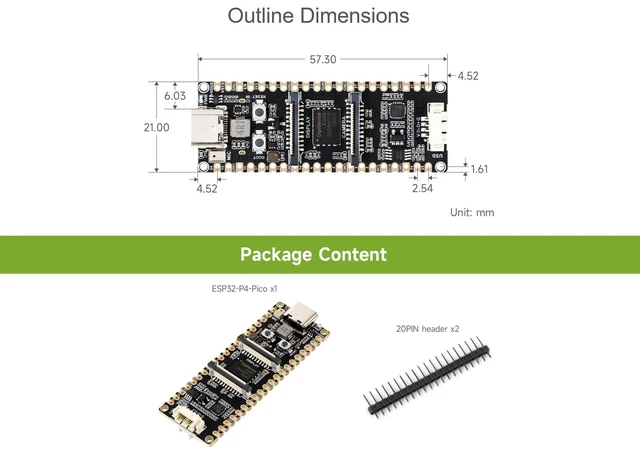Alt view image 5 of 5 - ESP32-P4 Pico Development Board Adopts ESP32-P4 Module, with RISC-V Dual-core and Single-core Processors, Featuring MIPI-CSI/DSI, Onboard Microphone, Speaker Header, USB 2.0, etc. Peripherals