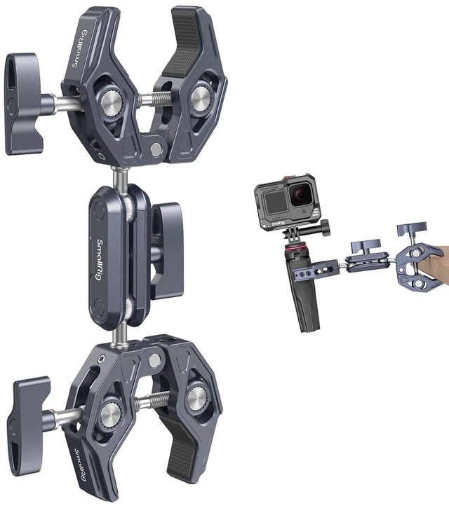 Main image of Super Clamp Arm, Double Clamp Mount | Max Load Capacity 3.5 kg, for Chair, Pole, Tripod, C Stand, Handlebar