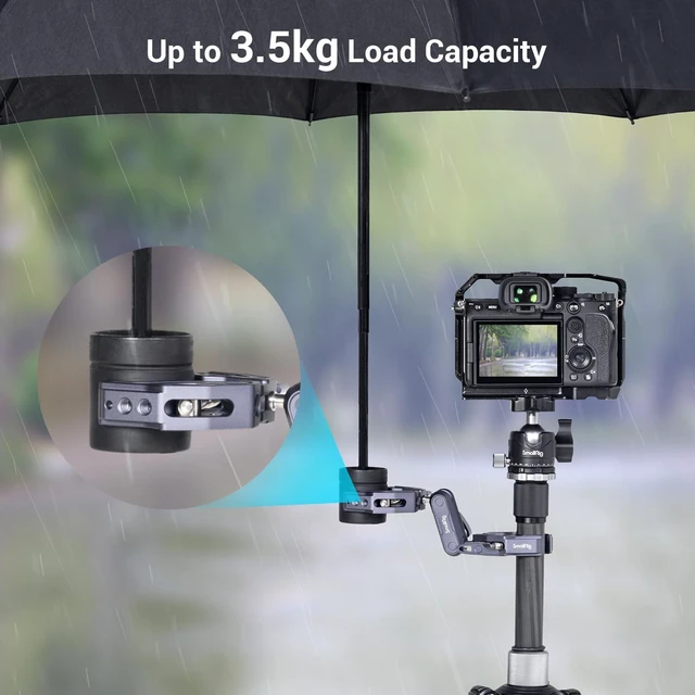 Alt view image 2 of 7 - Super Clamp Arm, Double Clamp Mount | Max Load Capacity 3.5 kg, for Chair, Pole, Tripod, C Stand, Handlebar