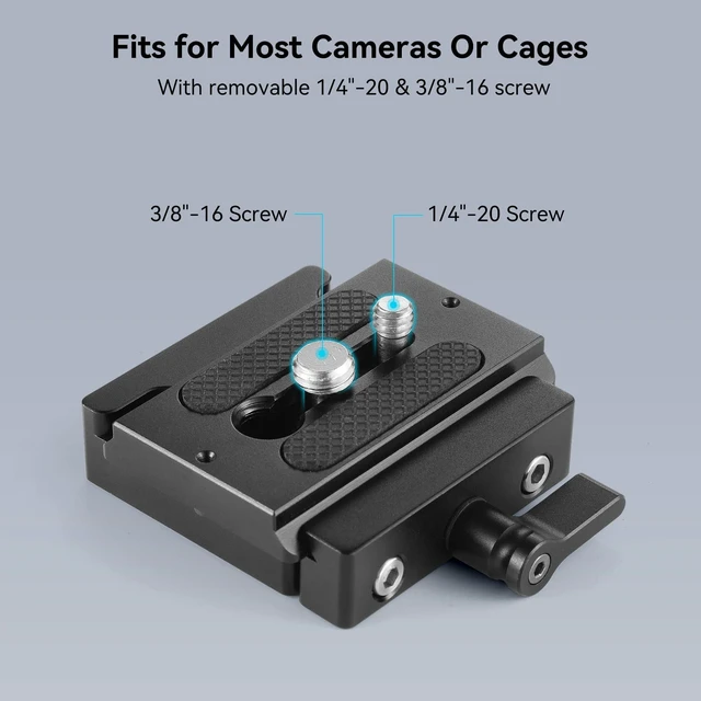Alt view image 3 of 7 - DSLR/Mirrorless Quick Release Clamp and Plate for Arca Standard