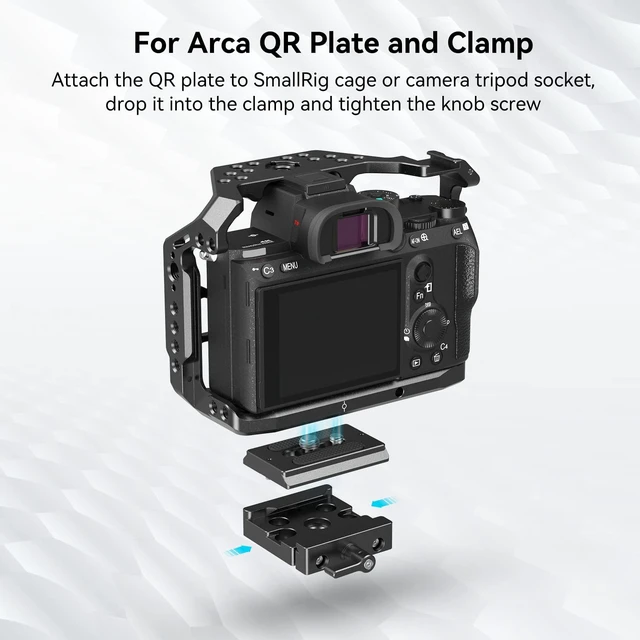Alt view image 2 of 7 - DSLR/Mirrorless Quick Release Clamp and Plate for Arca Standard