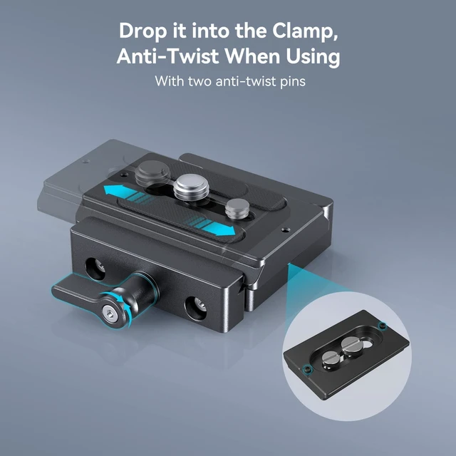 Alt view image 4 of 7 - DSLR/Mirrorless Quick Release Clamp and Plate for Arca Standard