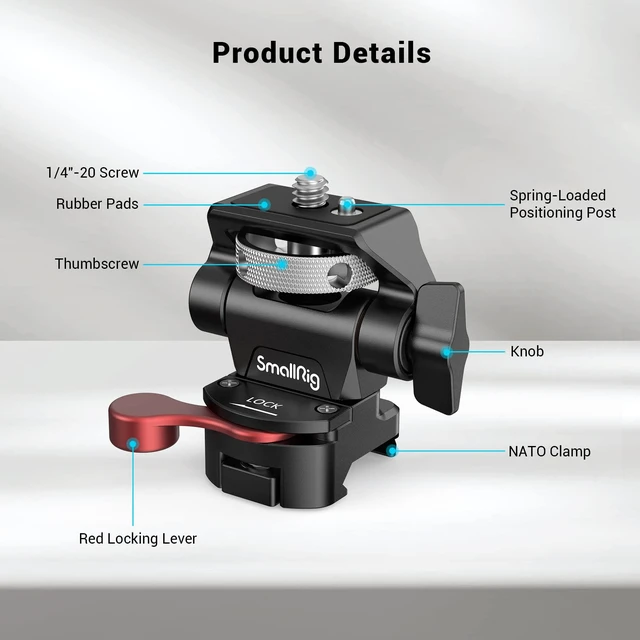 Alt view image 3 of 7 - Field Monitor Mount Holder with NATO Clamp | for 5" and 7" Monitor, Swivel and Tilt Adjustable
