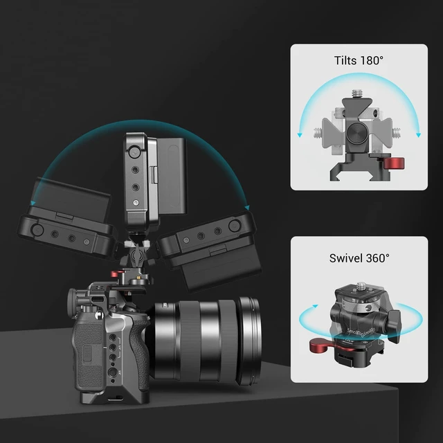 Alt view image 7 of 7 - Field Monitor Mount Holder with NATO Clamp | for 5" and 7" Monitor, Swivel and Tilt Adjustable