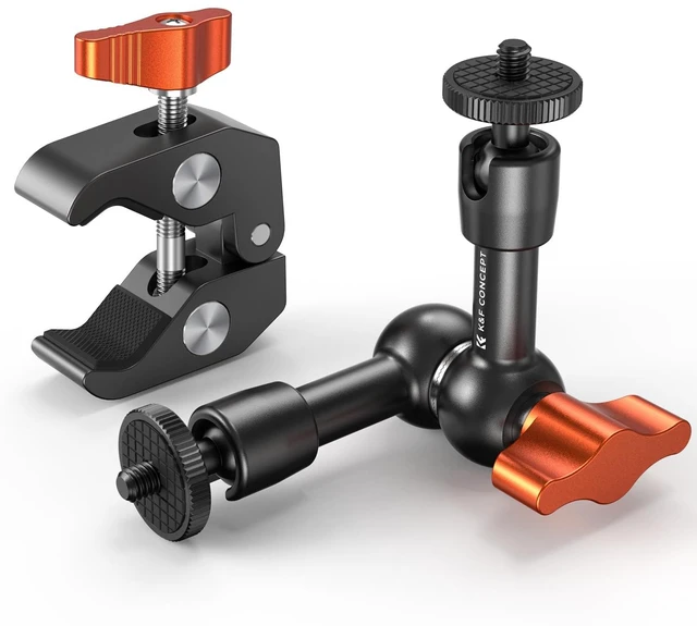 Main image of 6" Magic Arm Clamp with Super Clamp 360° Ballhead Mini Arm | 1/4" & 3/8" Thread Screw for Monitor, LED Light, Webcam, Action Camera, MS31