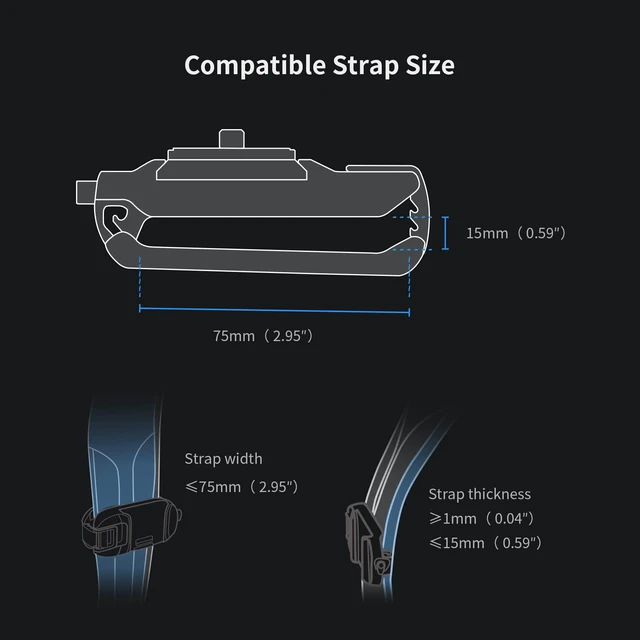 Alt view image 3 of 7 - Beetle Camera Clip with Plate Quick Release System Backpack Clip | Max Load 66 lb Aluminum Clip for Sony, Nikon, Fuji, DSLR Action Camera Backpack Cameras Strap Mount (for Camera)