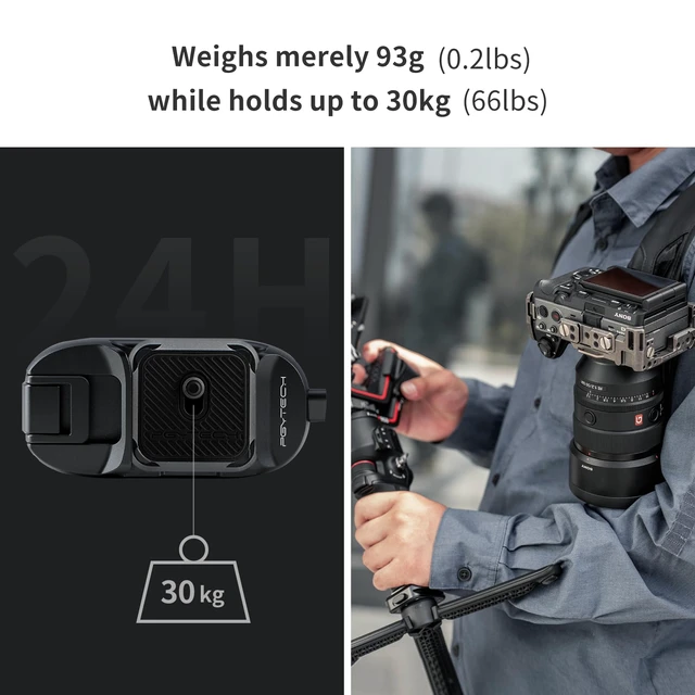 Alt view image 4 of 7 - Beetle Camera Clip with Plate Quick Release System Backpack Clip | Max Load 66 lb Aluminum Clip for Sony, Nikon, Fuji, DSLR Action Camera Backpack Cameras Strap Mount (for Camera)