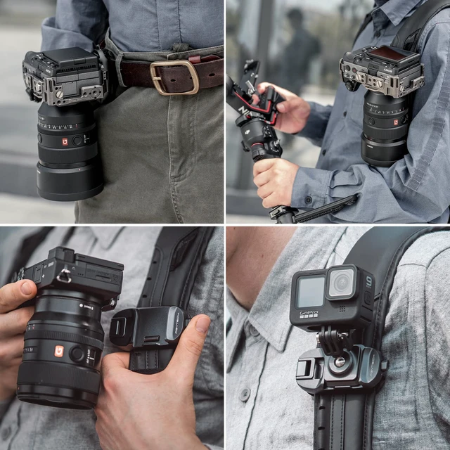 Alt view image 6 of 7 - Beetle Camera Clip with Plate Quick Release System Backpack Clip | Max Load 66 lb Aluminum Clip for Sony, Nikon, Fuji, DSLR Action Camera Backpack Cameras Strap Mount (for Camera)