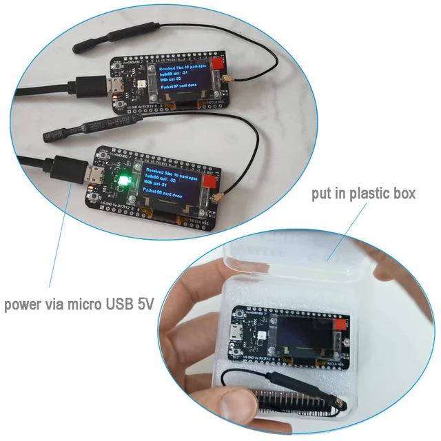 Alt view image 6 of 6 - 915MHz LoRa GPS Module HTCC-AB02S Development Board + Antenna | (Pack of 2) DIYmalls 915 MHz LoRa GPS Module HTCC-AB02S Development Board + 915MHz LoRa Antenna for LoRaWAN Gateway